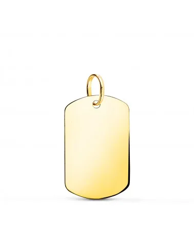 Chapa oro 18k amarillo militar rectangular brillo 21x14 mm