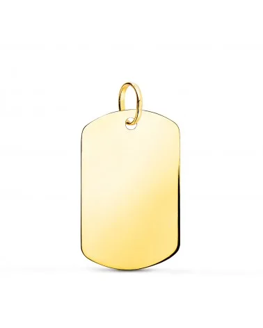 Chapa oro 18k amarillo militar rectangular brillo 24x16 mm