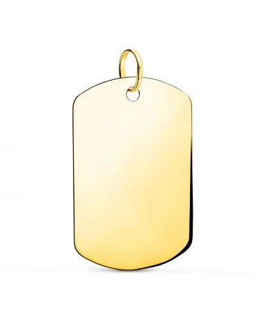 Chapa oro 18k amarillo militar rectangular brillo 27,5x19 mm
