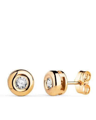 Pendientes oro 18k amarillo diamantes de laboratorio 3,40 mm