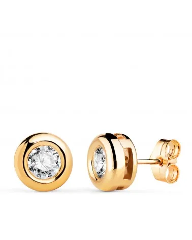 Pendientes oro 18k amarillo diamantes de laboratorio 5 mm