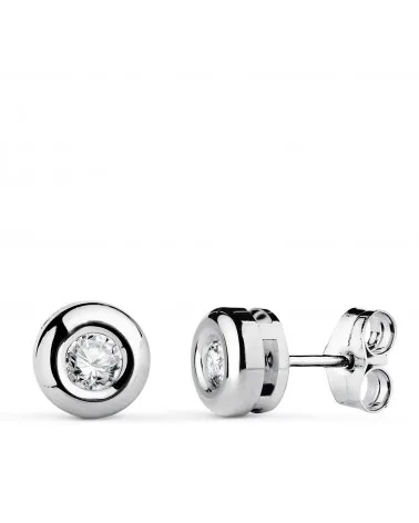Pendientes oro 18k blanco diamantes de laboratorio 3,40 mm