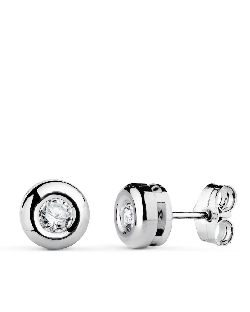 Pendientes oro 18k blanco diamantes de laboratorio 3,40 mm