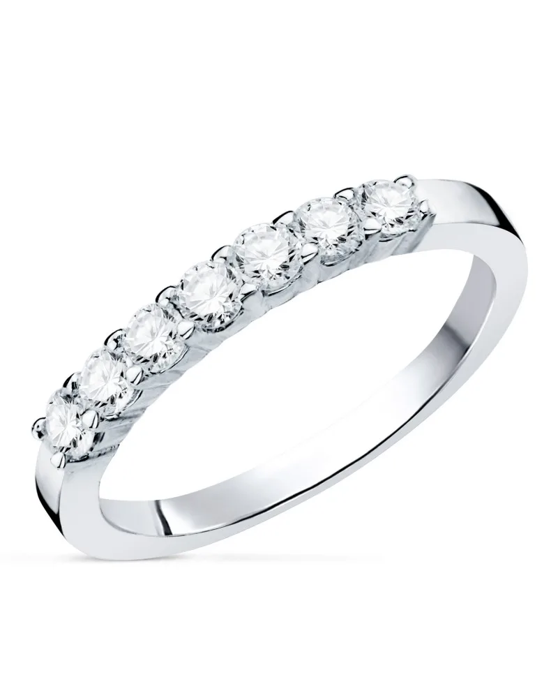 Sortija oro 18k blanco 7 diamantes de laboratorio