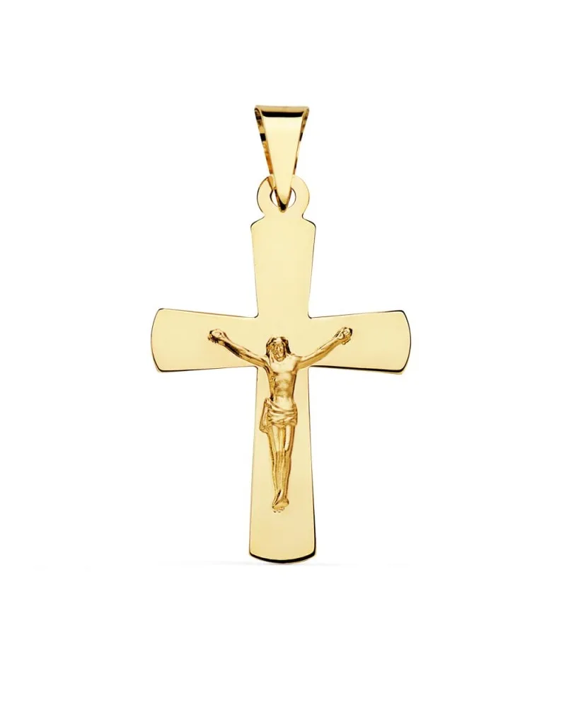 Cruz oro 18k amarillo con Cristo brazos ensanchados 34x22 mm modelo 1