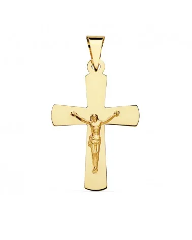 Cruz oro 18k amarillo con Cristo brazos ensanchados 34x22 mm modelo 1