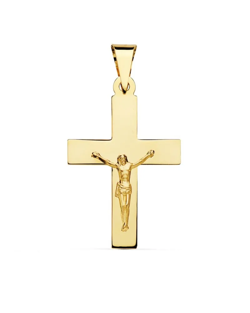 Cruz oro 18k amarillo con Cristo brazos ensanchados 34x22 mm modelo 2