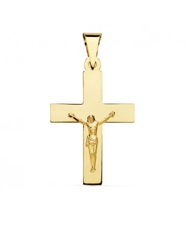 Cruz oro 18k amarillo con Cristo brazos ensanchados 34x22 mm modelo 2