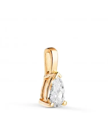 Colgante oro 18k amarillo diamante de laboratorio talla pera