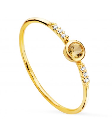 Sortija oro 18k amarillo 6 diamantes de laboratorio