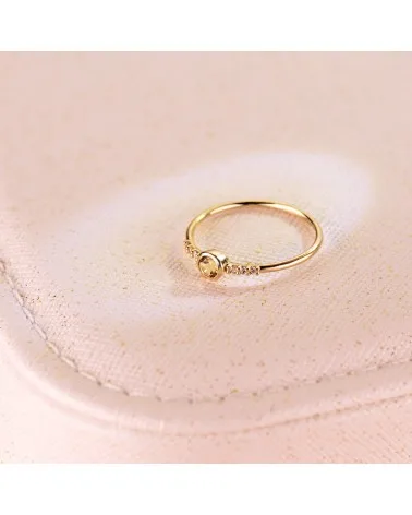 Sortija oro 18k amarillo 6 diamantes de laboratorio