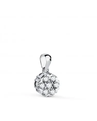 Colgante oro 18k blanco diamantes de laboratorio 0,3 quilates 7x7 mm