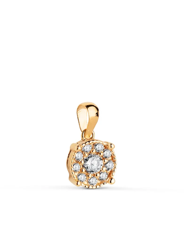 Colgante oro 18k amarillo diamantes de laboratorio