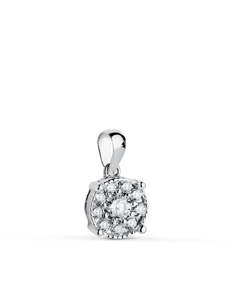 Colgante oro 18k blanco diamantes de laboratorio 0,182 quilates 8x6,5 mm