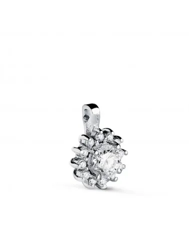 Colgante oro 18k blanco cuajo con 13 diamantes de laboratorio