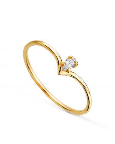 Sortija oro 18k amarillo pico diamante de laboratorio