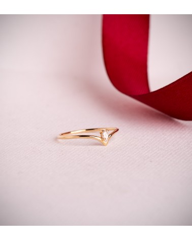 Sortija oro 18k amarillo pico diamante de laboratorio
