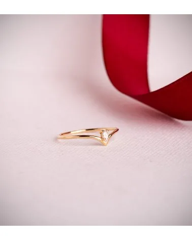 Sortija oro 18k amarillo pico diamante de laboratorio
