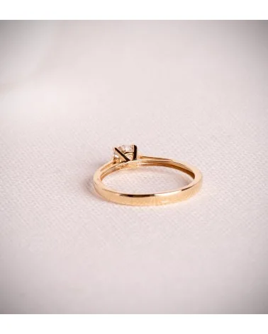 Solitario oro 18k amarillo 4 garras diamante de laboratorio 0,5 quilates