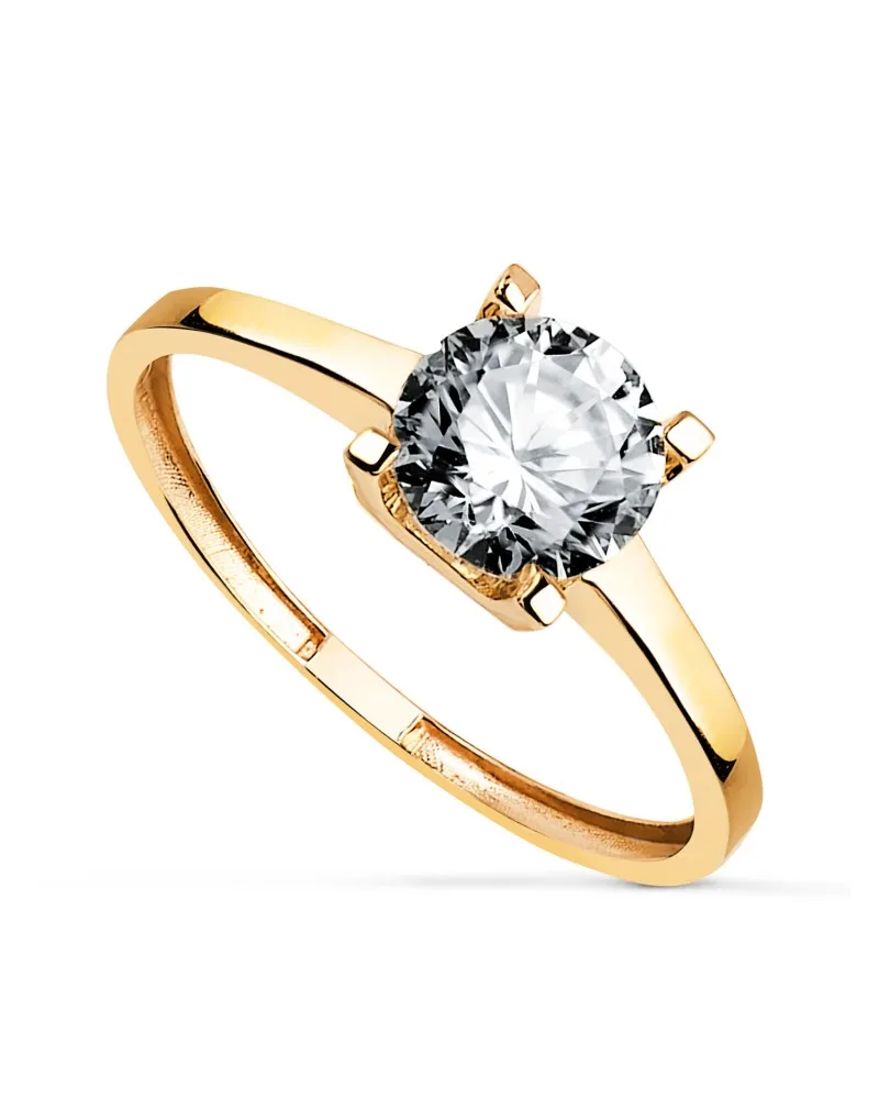 Solitario oro 18k amarillo 4 garras diamante de laboratorio 1,03 quilates