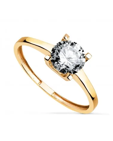 Solitario oro 18k amarillo 4 garras diamante de laboratorio 1,03 quilates