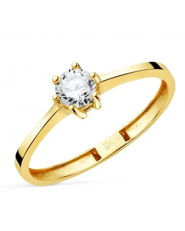 Solitario oro 18k amarillo 6 garras diamante de laboratorio
