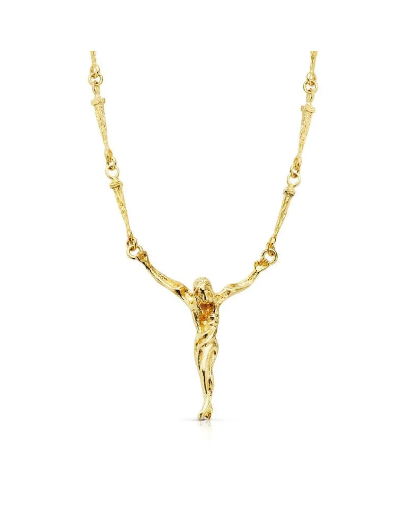 Cristo oro 18k amarillo de dali con asas 33x28 mm cadena