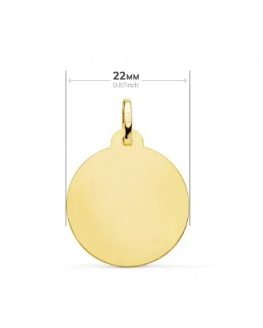 Medalla oro 18k amarillo Cristo sagrado corazón de Jesús 22 mm