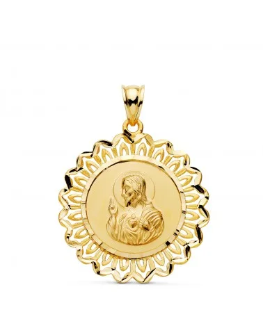 Medalla oro 18k amarillo escapulario oro amarillo cerco