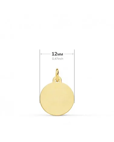 Medalla oro 18k amarillo ángel burlón bisel 12 mm
