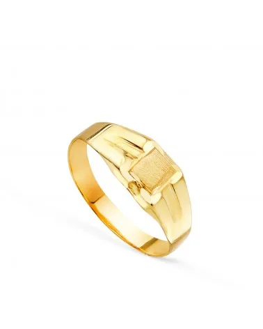 Sello oro 18k amarillo hueco para bebé o meñique cuadrado 3,5x3,5 mm