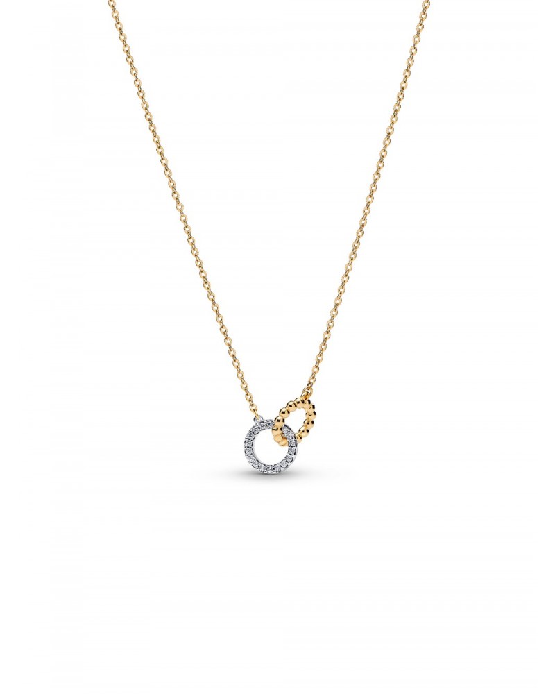 Collar Pandora Círculos Entrelazados Cuentas y Pavé 364825C01