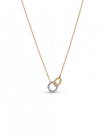 Collar Pandora Círculos Entrelazados Cuentas y Pavé 364825C01