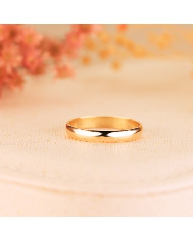 Alianza oro 18k amarillo lisa brillo ancho 3 mm grosor 1,1 mm