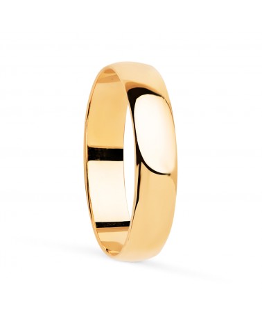 Alianza oro 18k amarillo lisa brillo ancho 4 mm grosor 0,9 mm