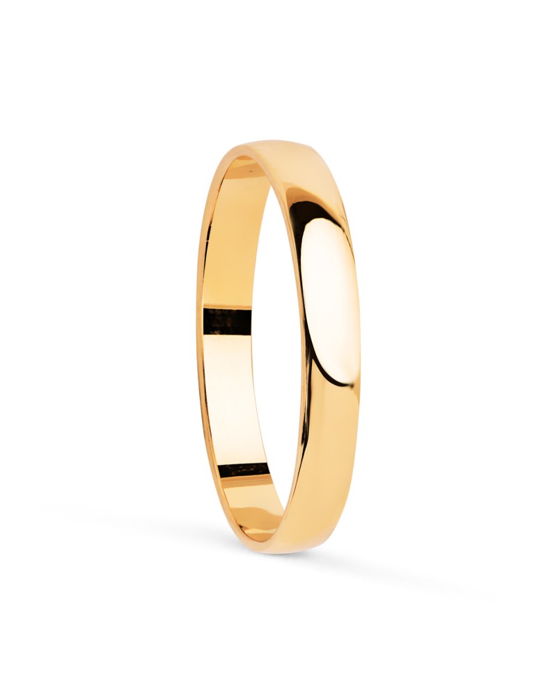 Alianza oro 18k amarillo lisa brillo ancho 2,5 mm grosor 0,9