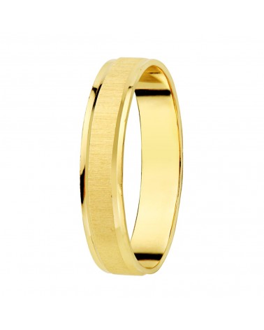 Alianza oro 18k amarillo mate y brillo ancho 3,5 mm