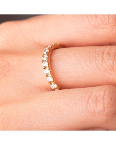 Alianza oro 18k amarillo circonitas blancas ancho 2,5 mm