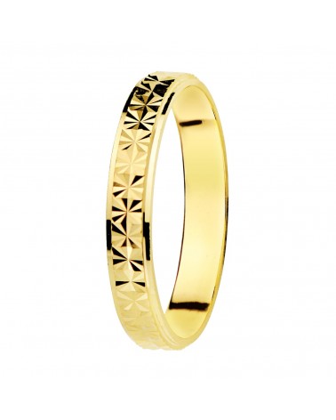 Alianza oro 18k amarillo diamantada ancho 3 mm grosor 0,9 mm
