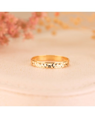 Alianza oro 18k amarillo diamantada ancho 3 mm grosor 0,9 mm