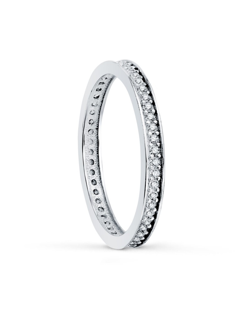 Alianza completa oro 18k blanco circonitas clavadas 2 mm