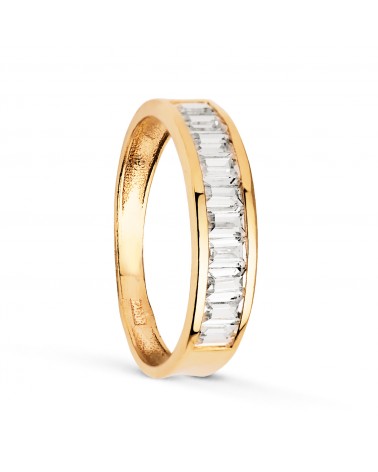 Anillo alianza oro 18k amarillo circonitas en barrita 4,5 mm