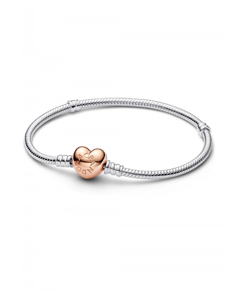 Pulsera Pandora Diseño Cadena de Serpiente y Corazón 580719