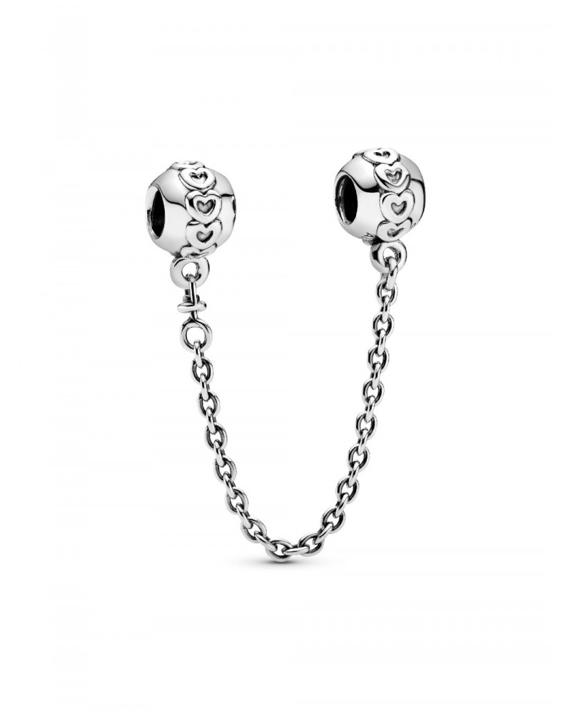 Charm Pandora de Cadena de Seguridad Banda de Corazones 791088
