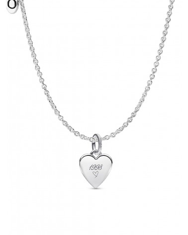 Conjunto de Regalo Cadena y Colgante Etiqueta Corazón Grabable Pandora PSD2432
