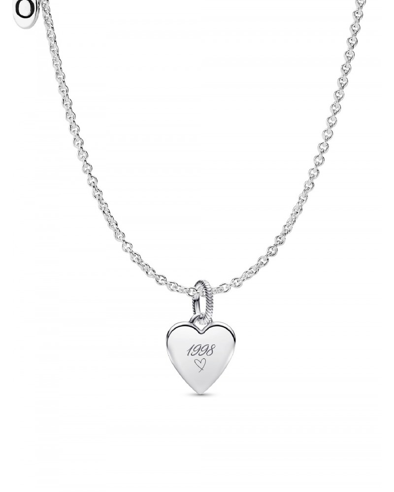 Conjunto de Regalo Cadena y Colgante Etiqueta Corazón Grabable Pandora PSD2432