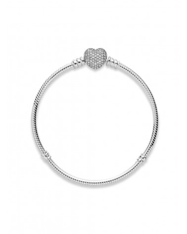 Pulsera Pandora Diseño Cadena de Serpiente y Corazón Brillante 590727CZ - foto 3