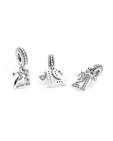 Charm Pandora colgante en plata de ley 21 Años de Amor 797263CZ - foto 3