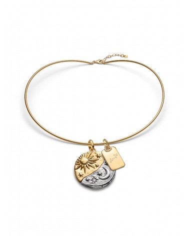 Conjunto de regalo Choker Medallón XL Sol y Luna y Colgante Grabable Pandora PSE26130