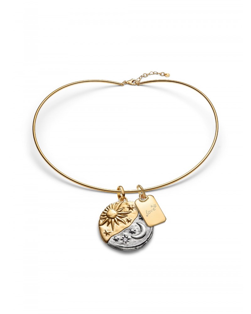 Conjunto de regalo Choker Medallón XL Sol y Luna y Colgante Grabable Pandora PSE26130